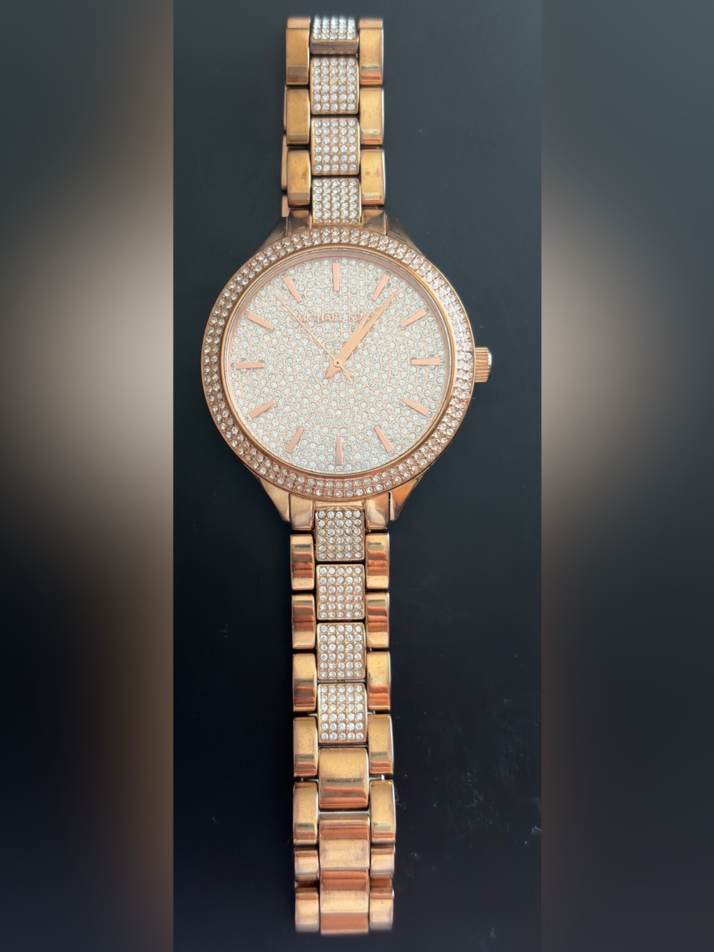 Michael Kors Rose Gold Crystal Pavé Bracelet Watch